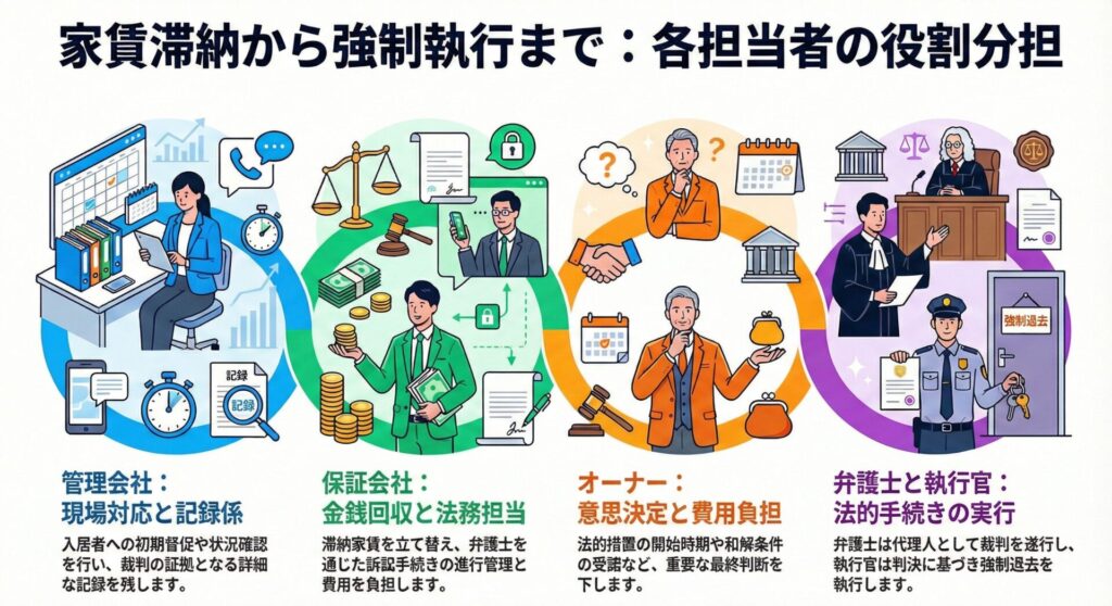 賃貸トラブルの登場人物と役割整理