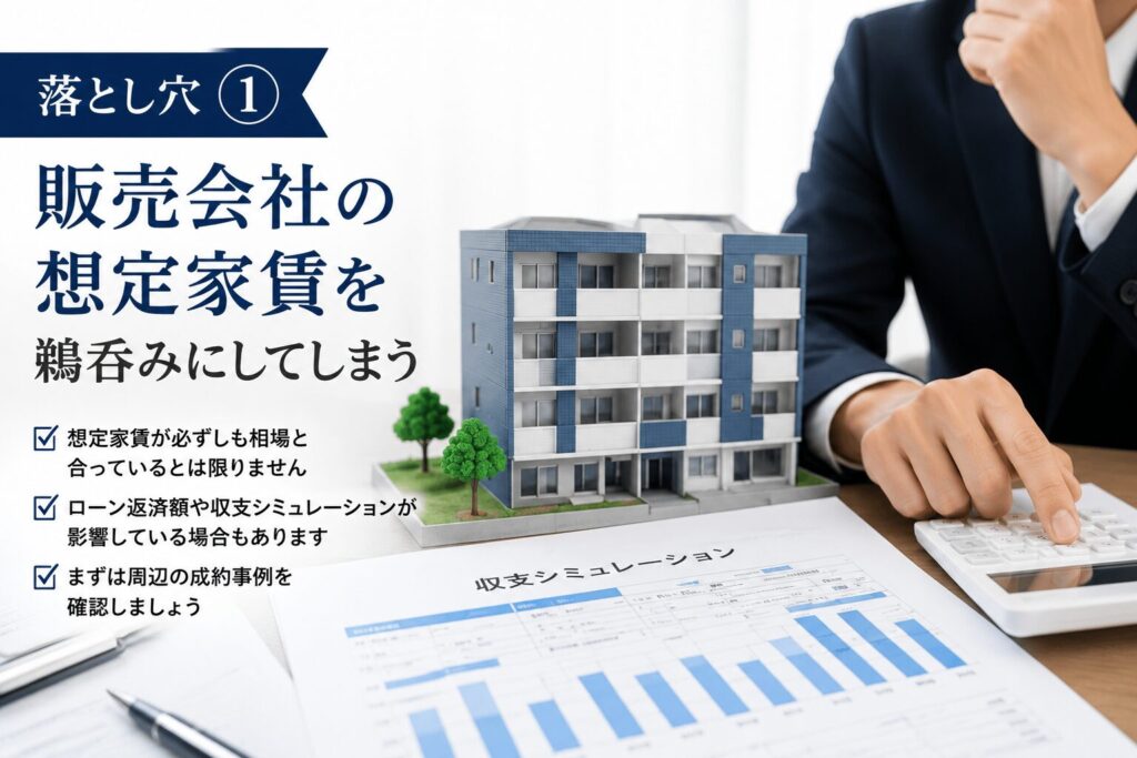 落とし穴① 販売会社の想定家賃を鵜呑みにしてしまう