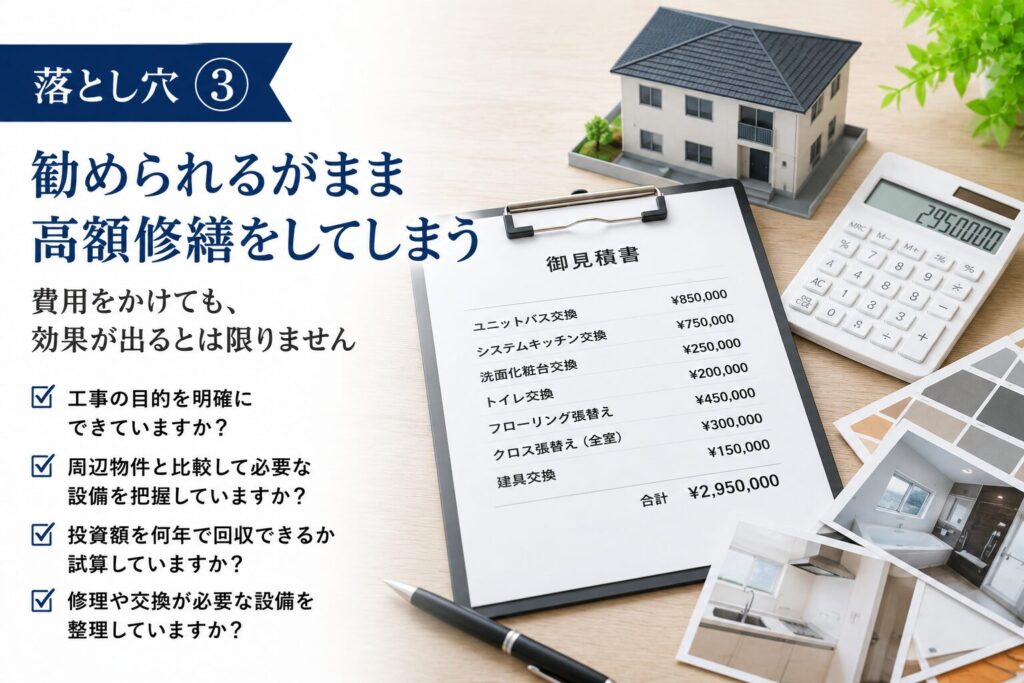 落とし穴③ 勧められるがまま高額修繕をしてしまう