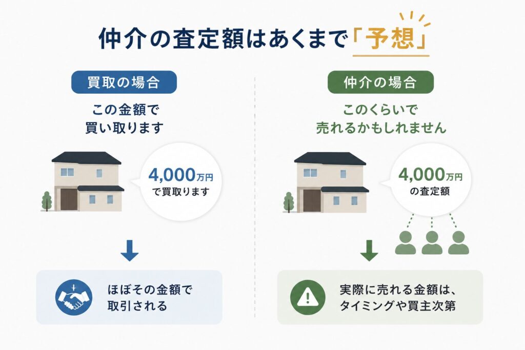 仲介の査定額はあくまで「予想」
