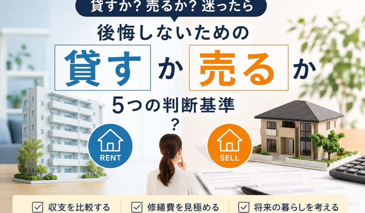 売るか貸すか迷ったときの判断基準