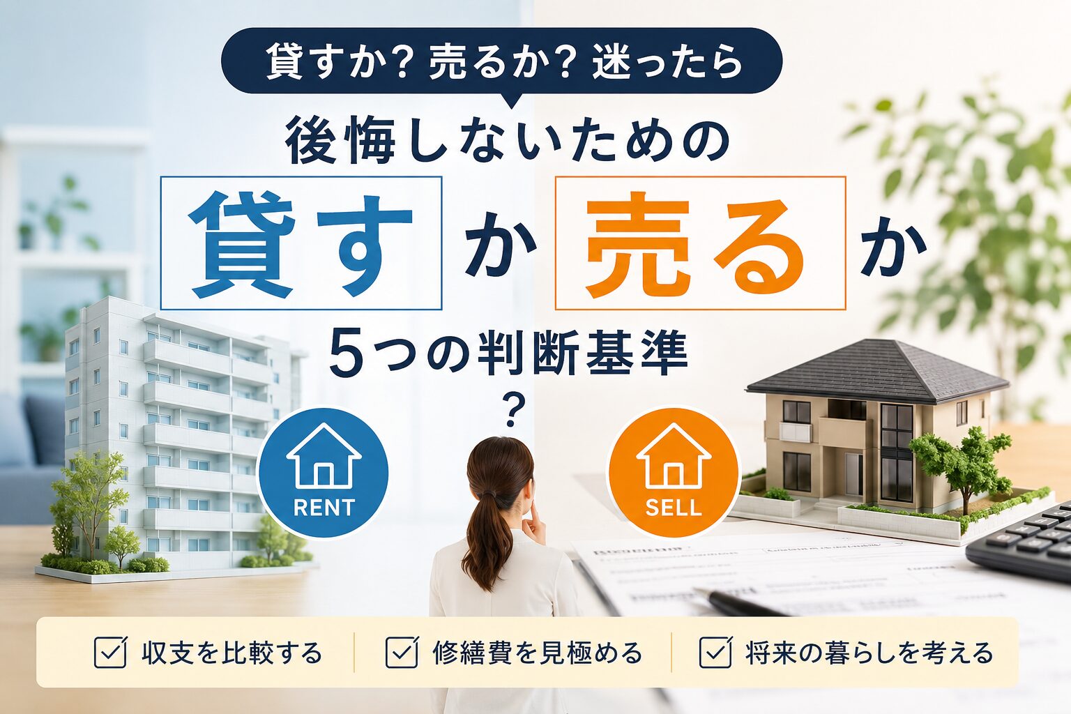 売るか貸すか迷ったとき、何を判断基準にすればいいの？