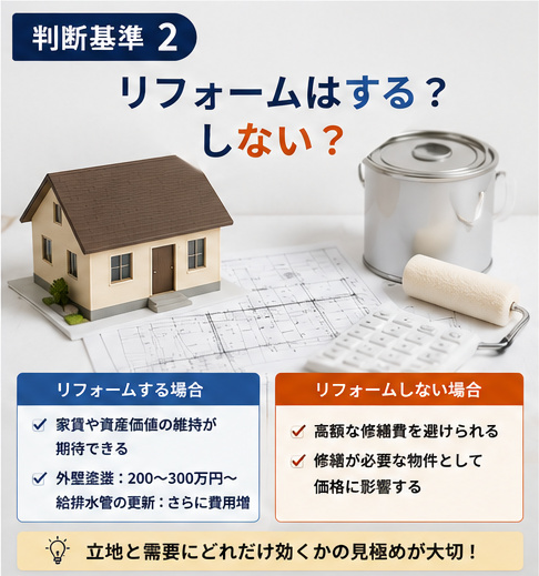 判断基準2:リフォームはする?しない?